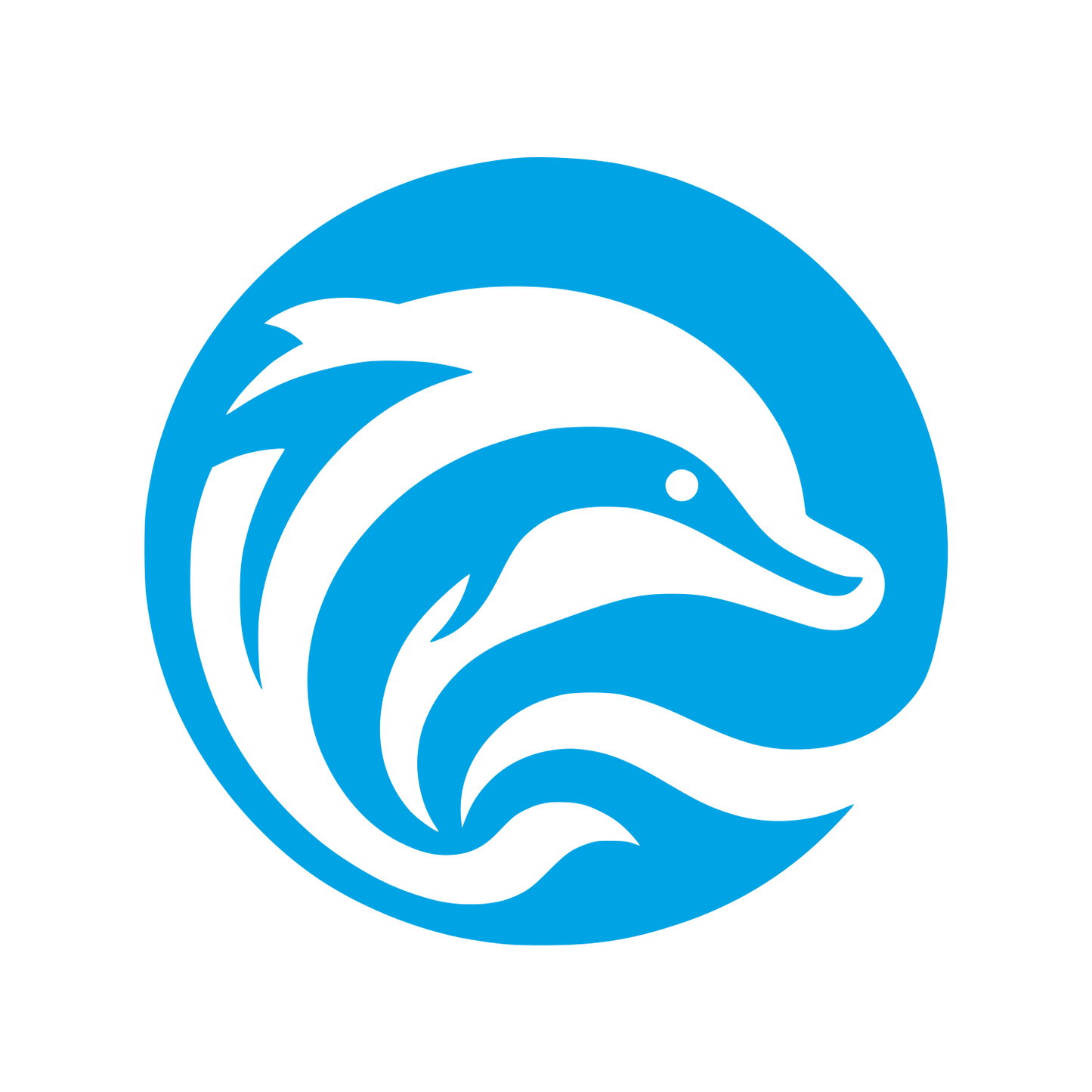 Dolphin Waves Logo #00a3e4