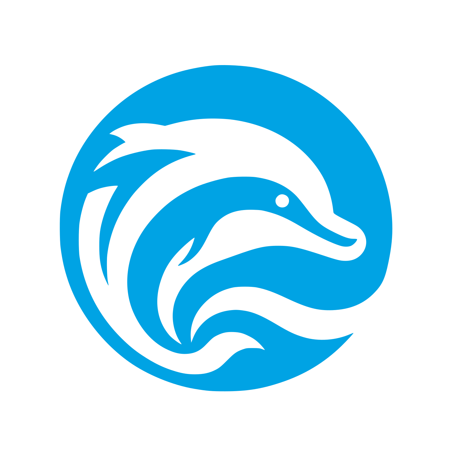 Dolphin Waves Logo #00a3e4