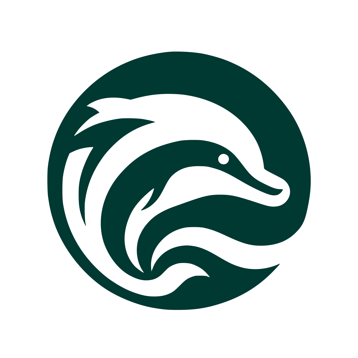 Dolphin Waves Logo #003932