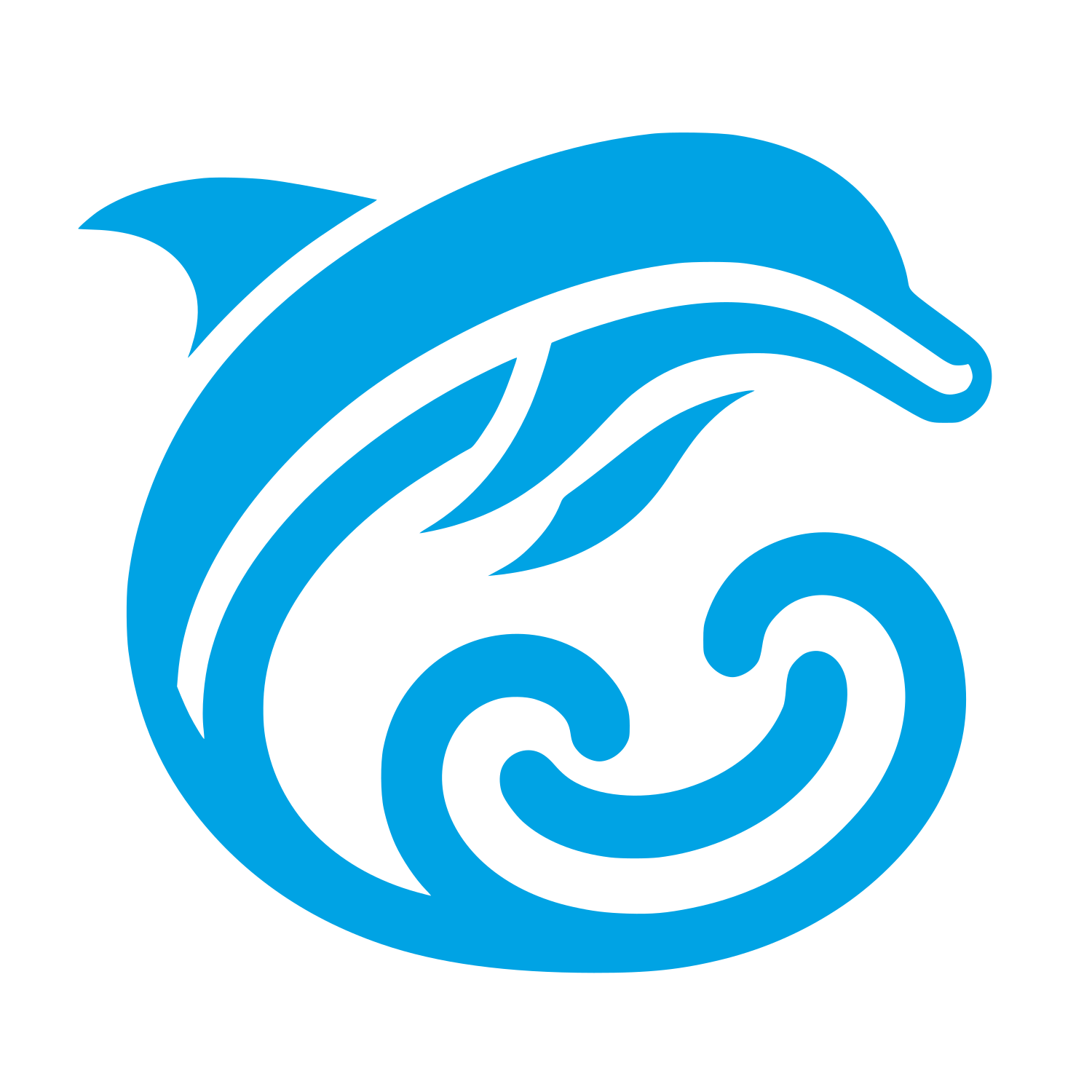 Dolphin Wave Logo #00a3e4