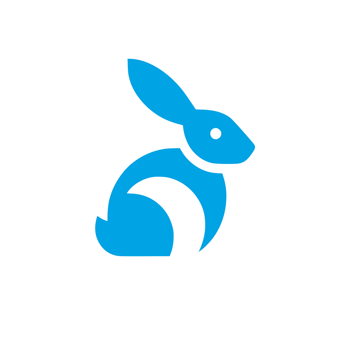 Rabbit Logo Design #00a3e4
