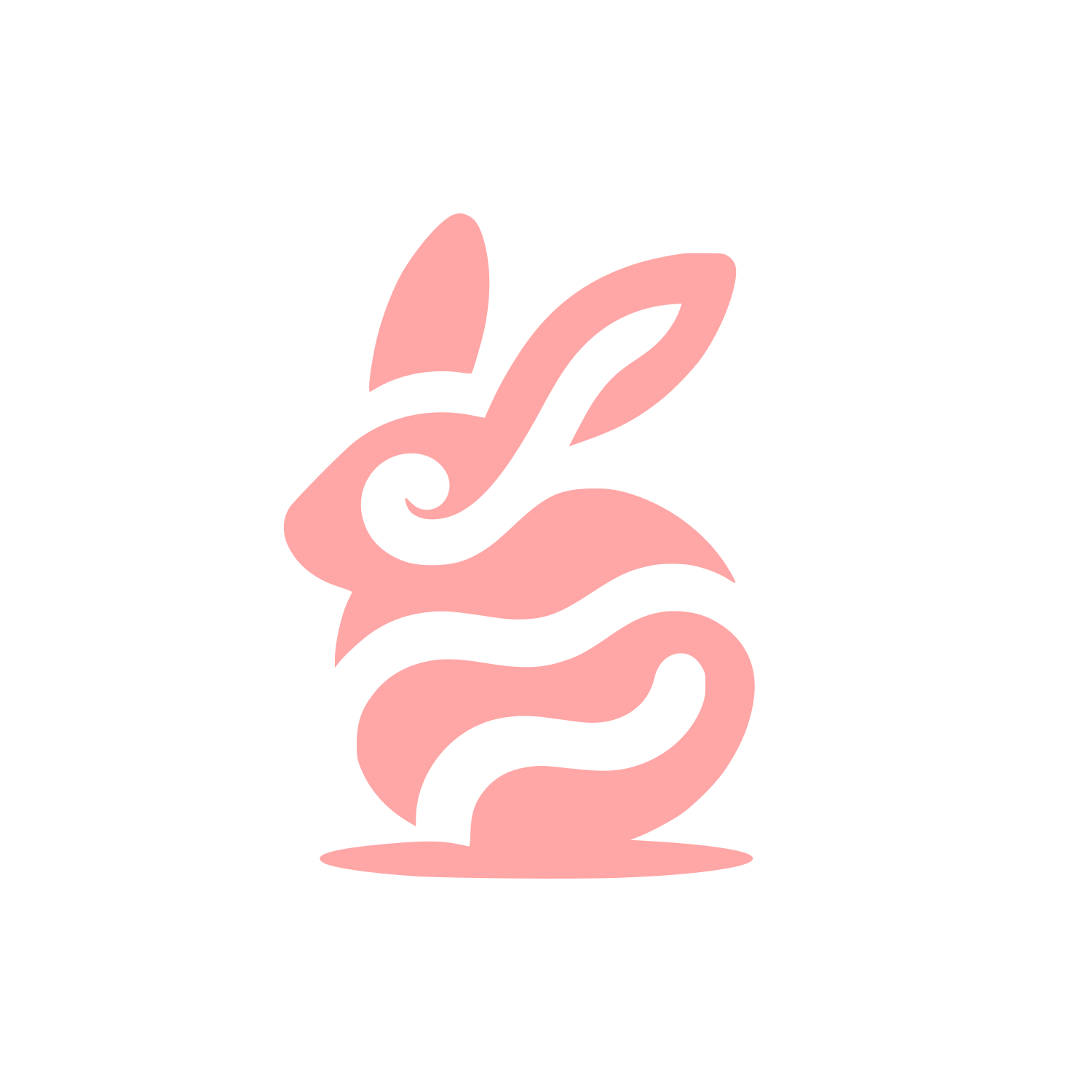 Stylized Rabbit Logo #ffa6a6