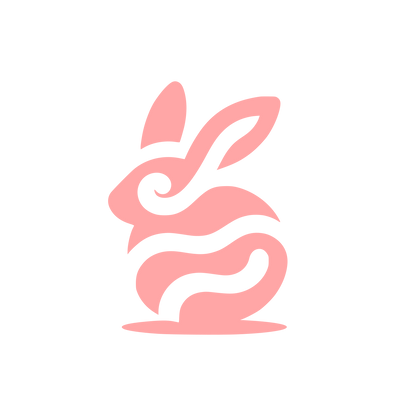 Stylized Rabbit Logo #ffa6a6