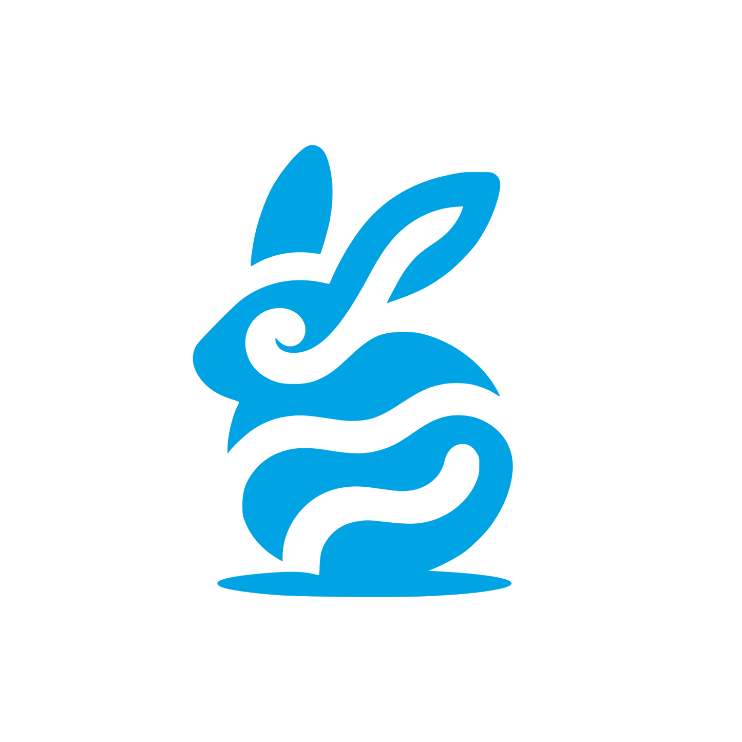 Stylized Rabbit Logo #00a3e4
