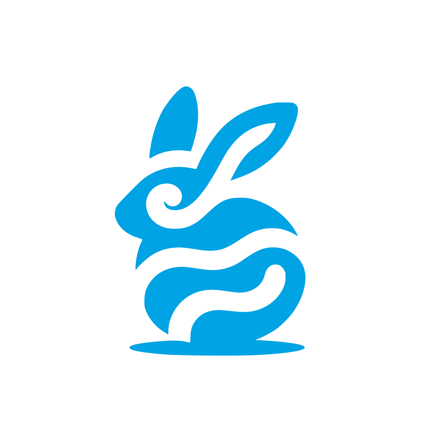 Stylized Rabbit Logo #00a3e4