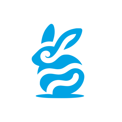 Stylized Rabbit Logo #00a3e4