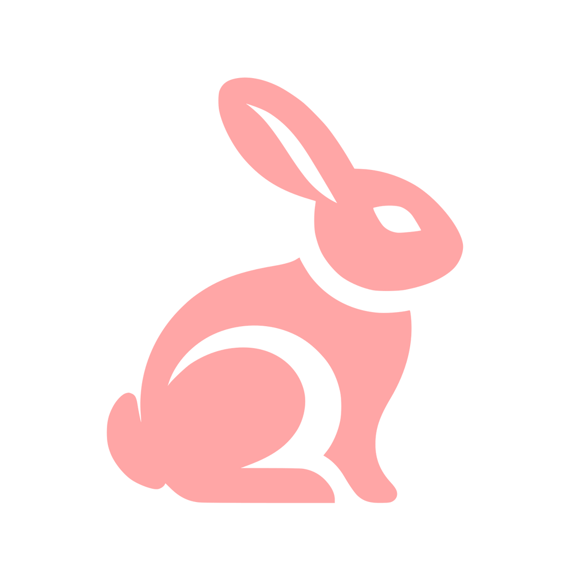 Rabbit Silhouette Logo #ffa6a6