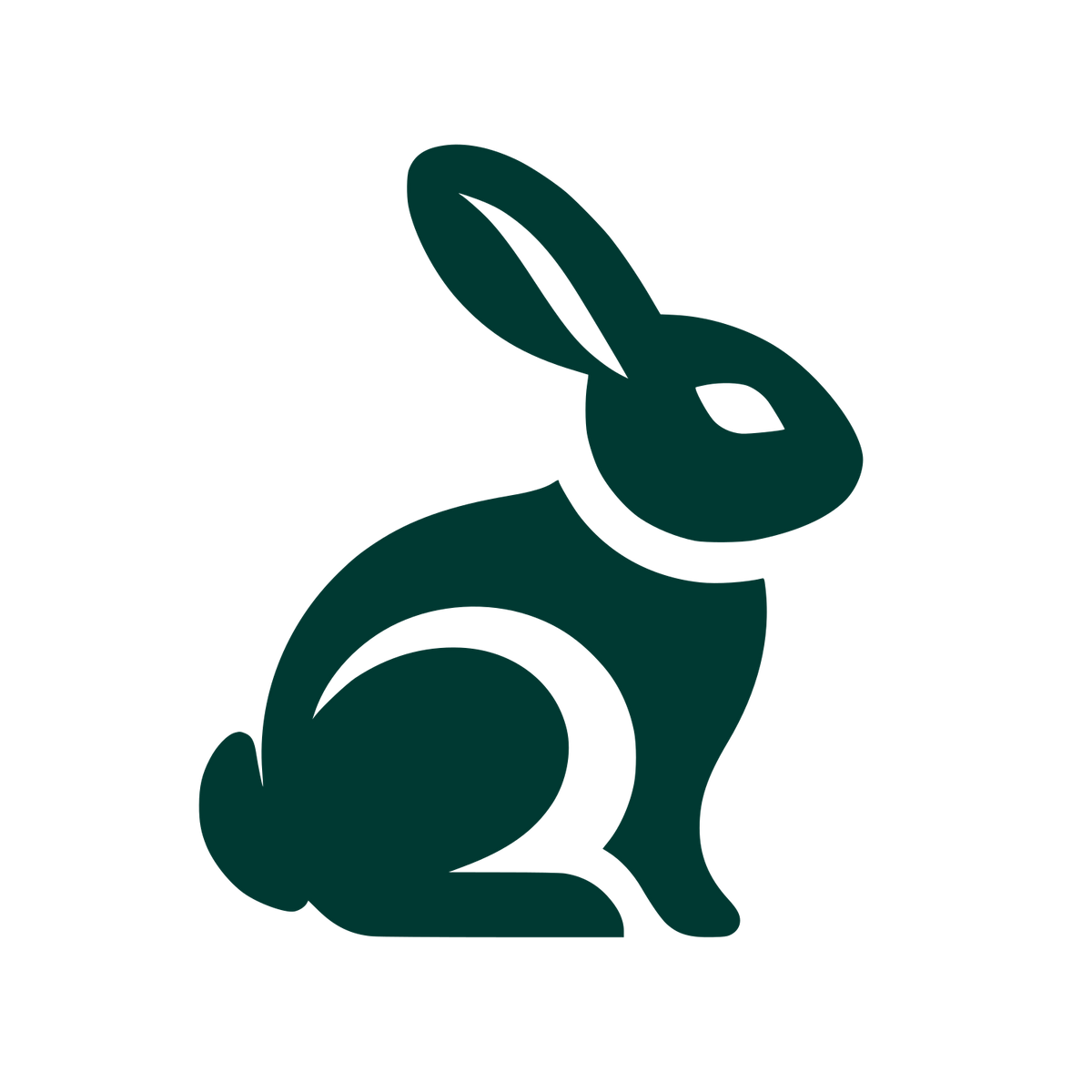 Rabbit Silhouette Logo #003932