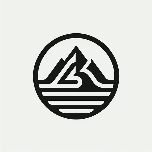 Mountain Range Water Circle Logo