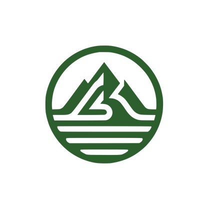 Mountain Range Water Circle Logo #2C5F2D