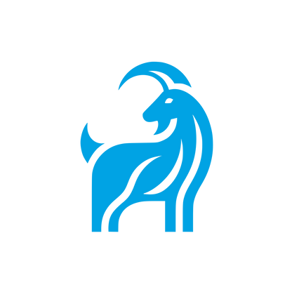Goat Logo Design #00a3e4