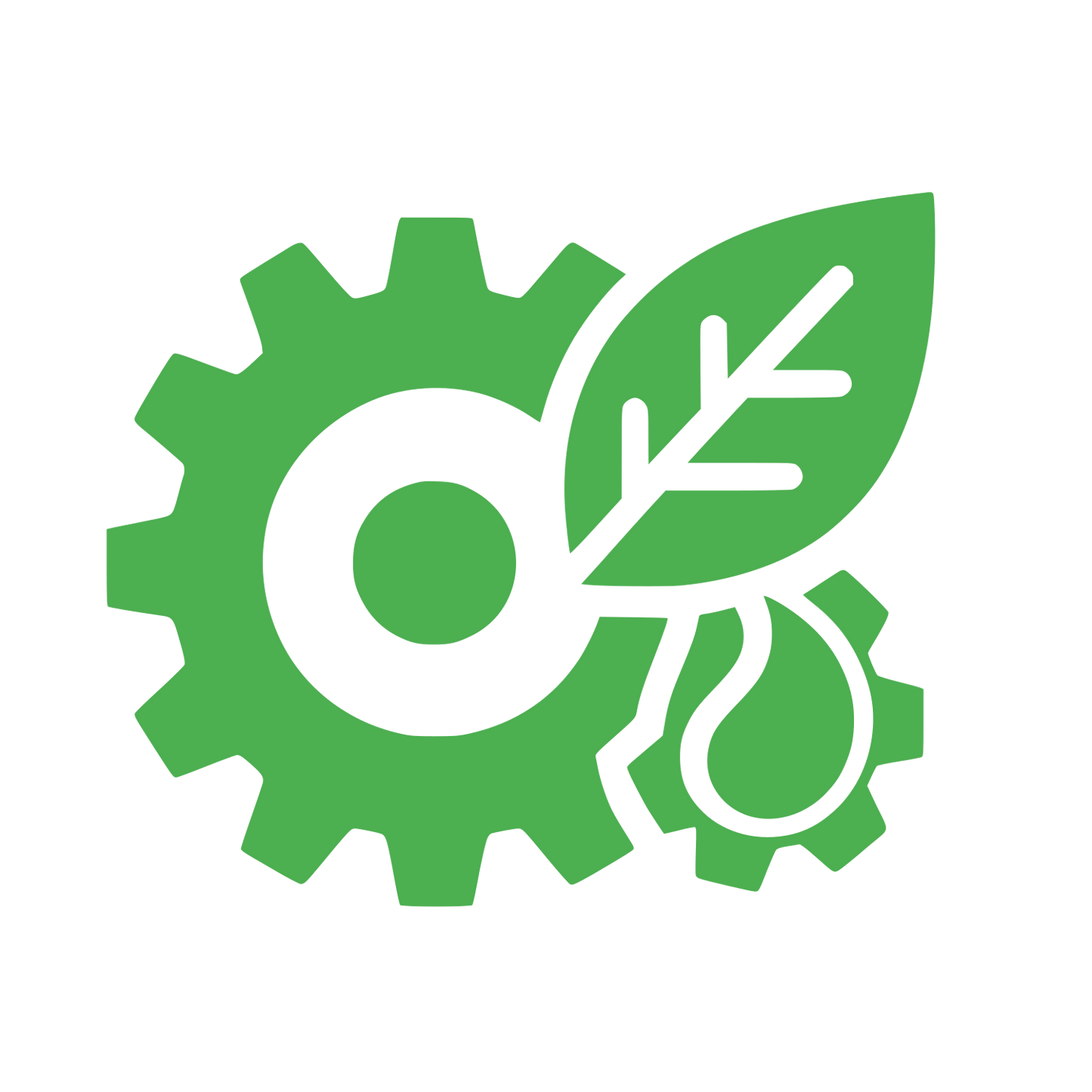 Gear Leaf Drop Logo #4CAF50