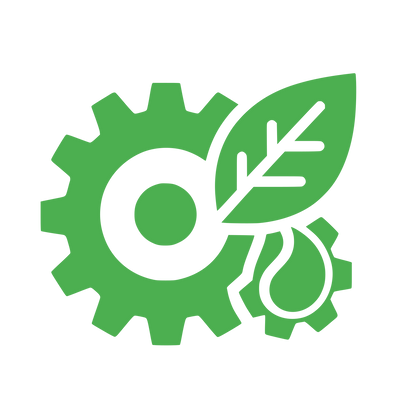 Gear Leaf Drop Logo #4CAF50