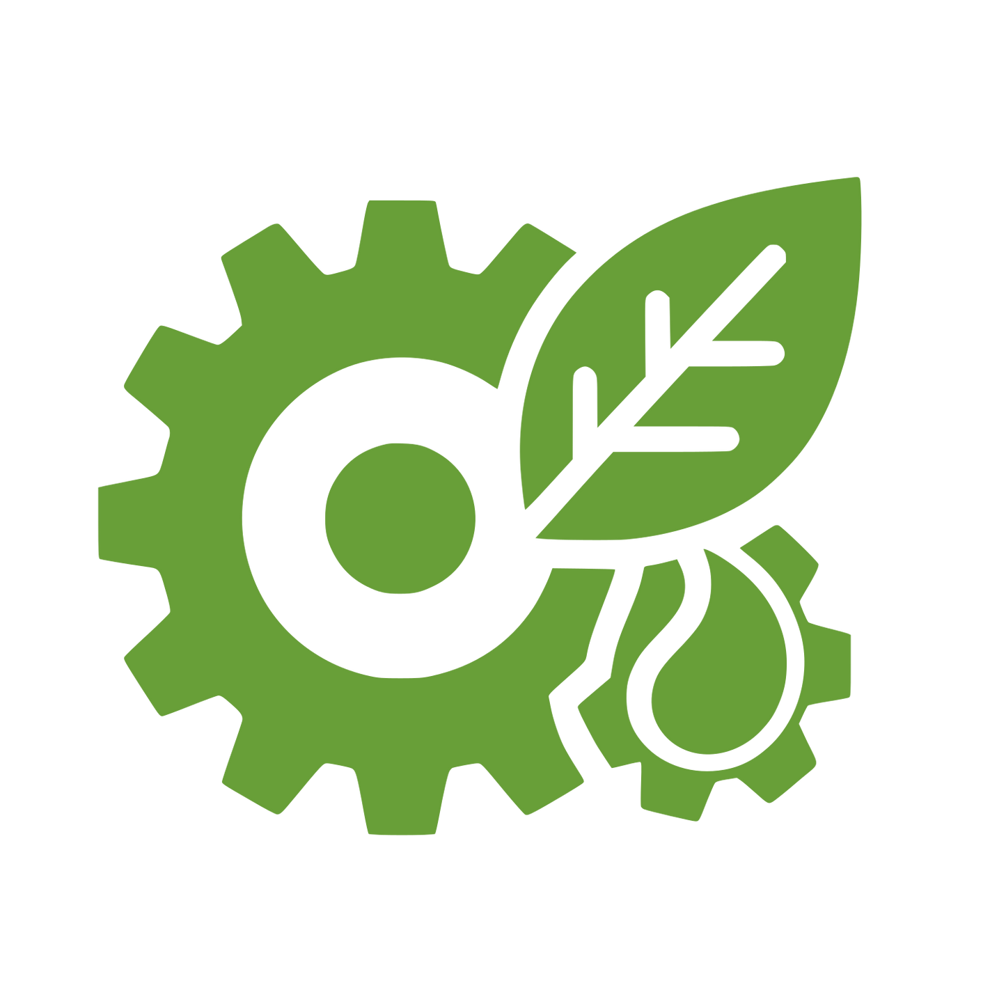 Gear Leaf Drop Logo #689F38