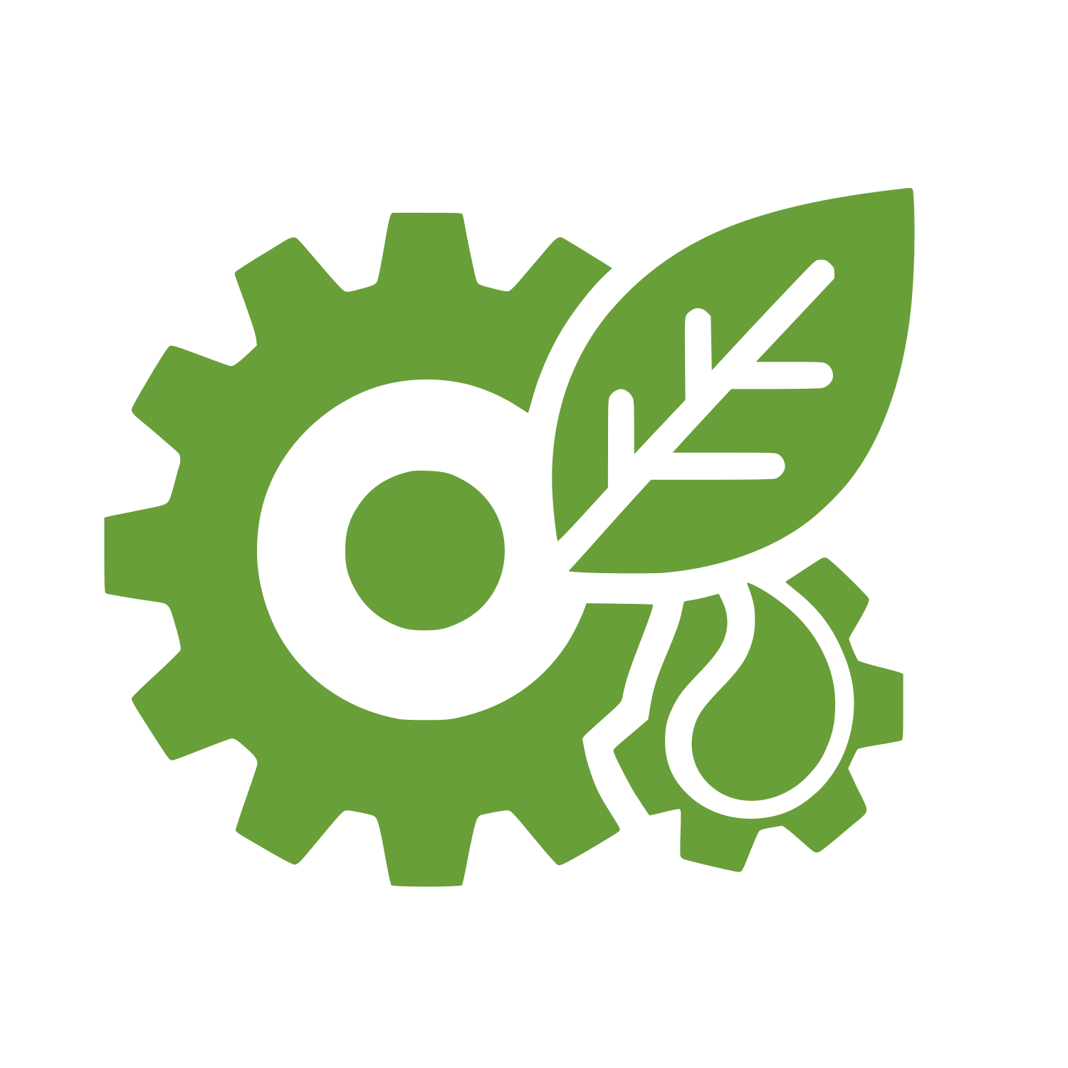 Gear Leaf Drop Logo #689F38