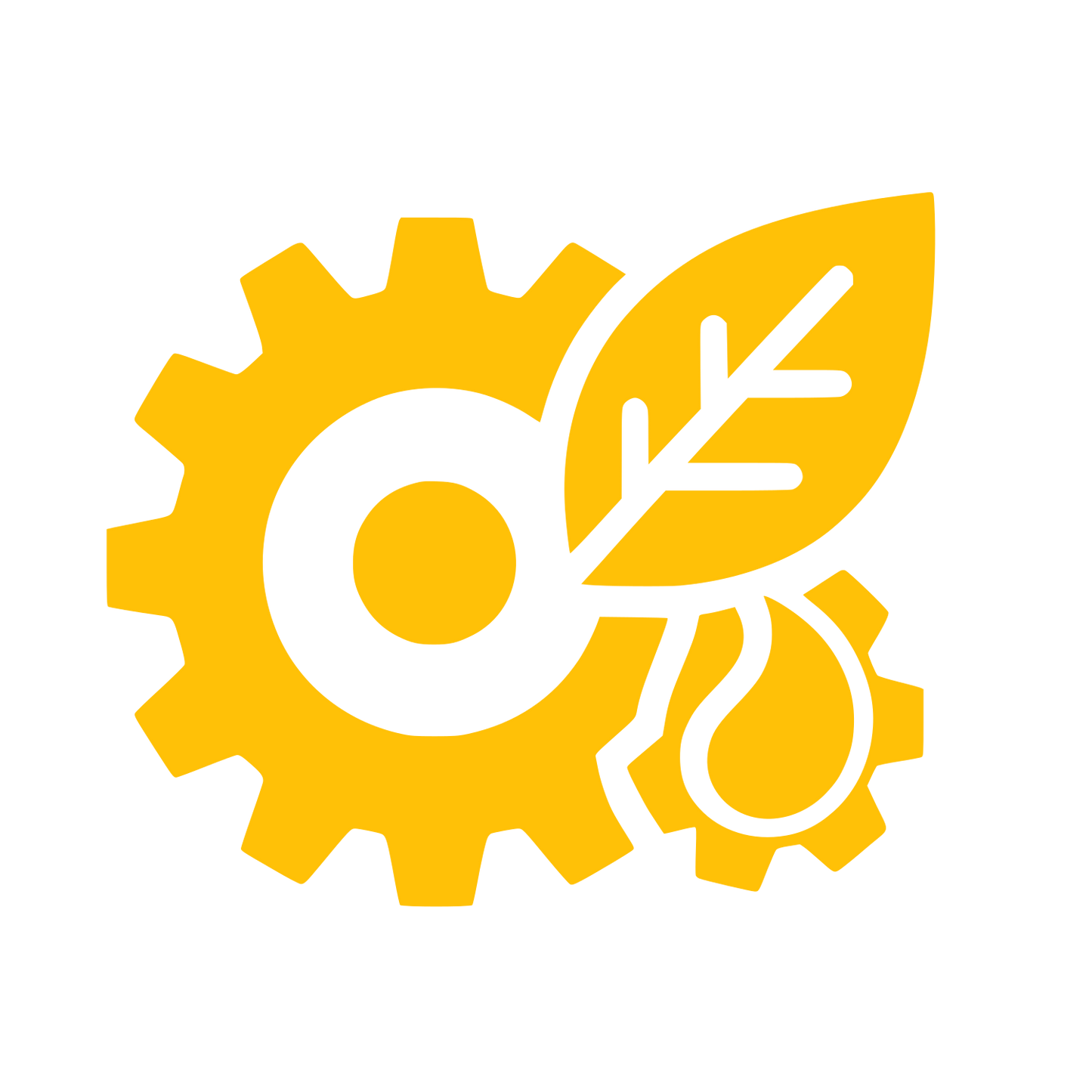 Gear Leaf Drop Logo #FFC107