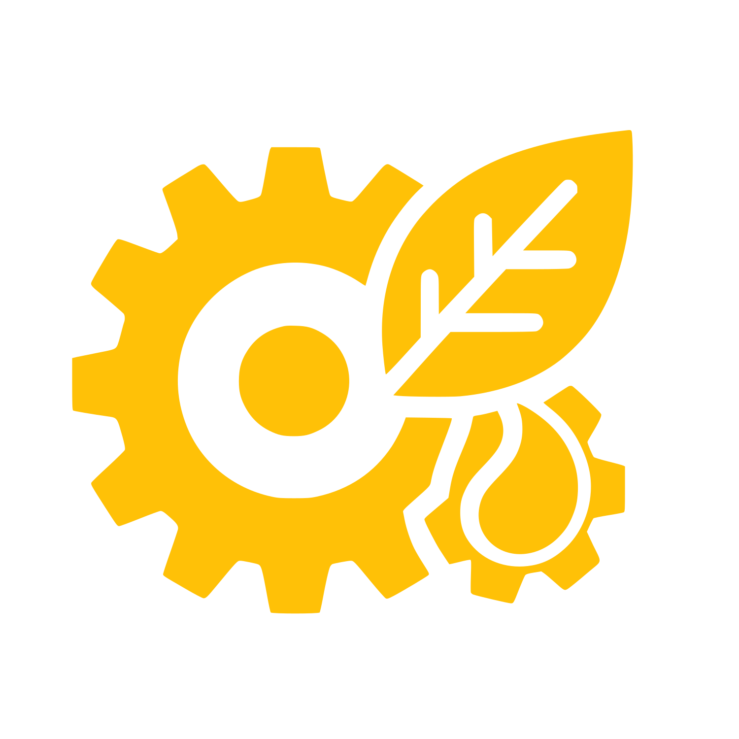 Gear Leaf Drop Logo #FFC107