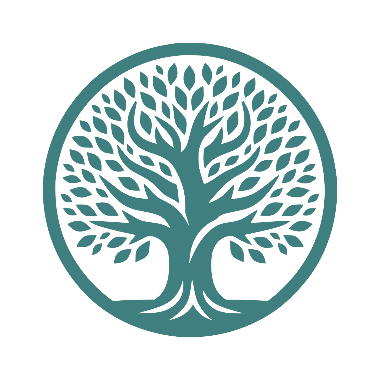 Tree in Circle Logo #407F7F