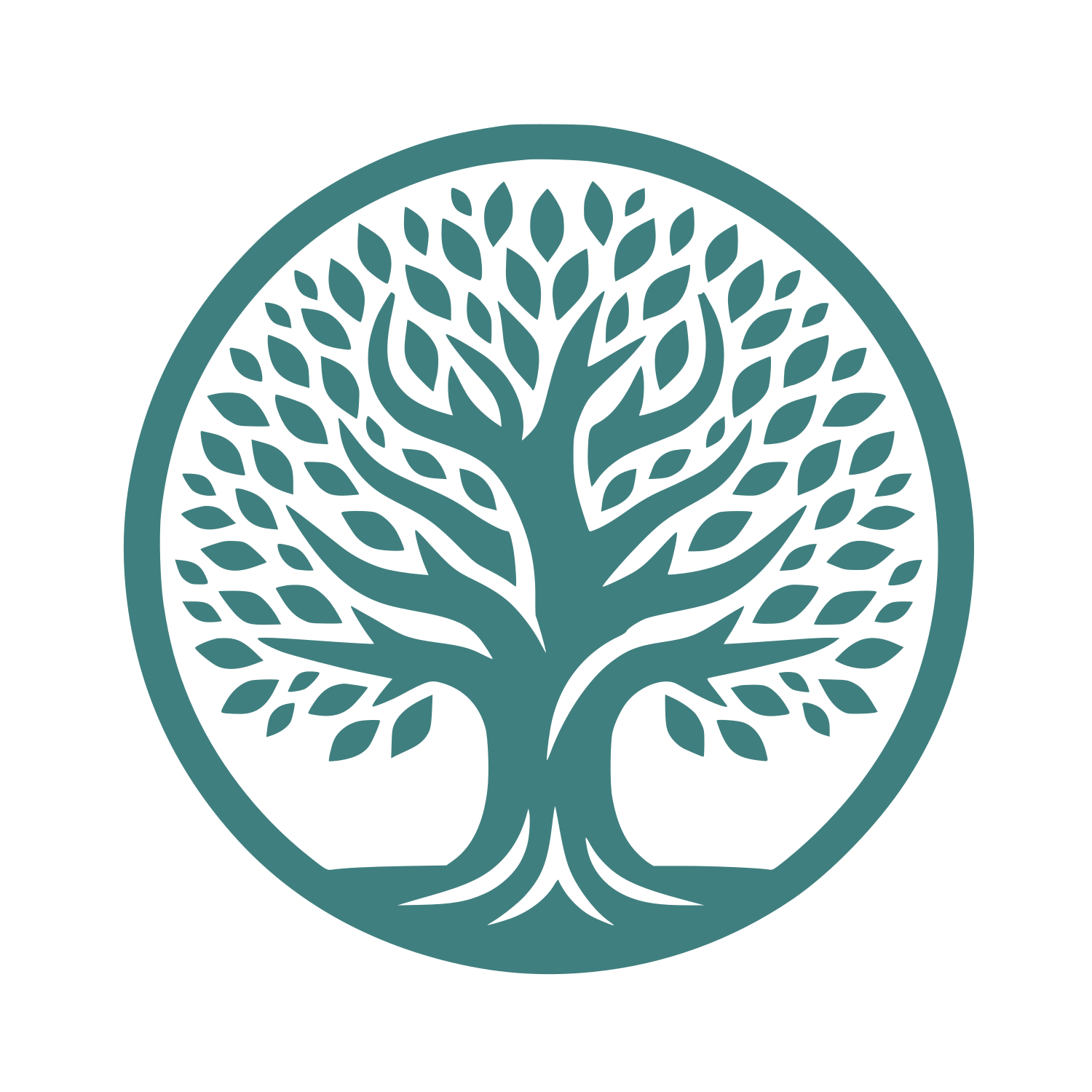 Tree in Circle Logo #407F7F