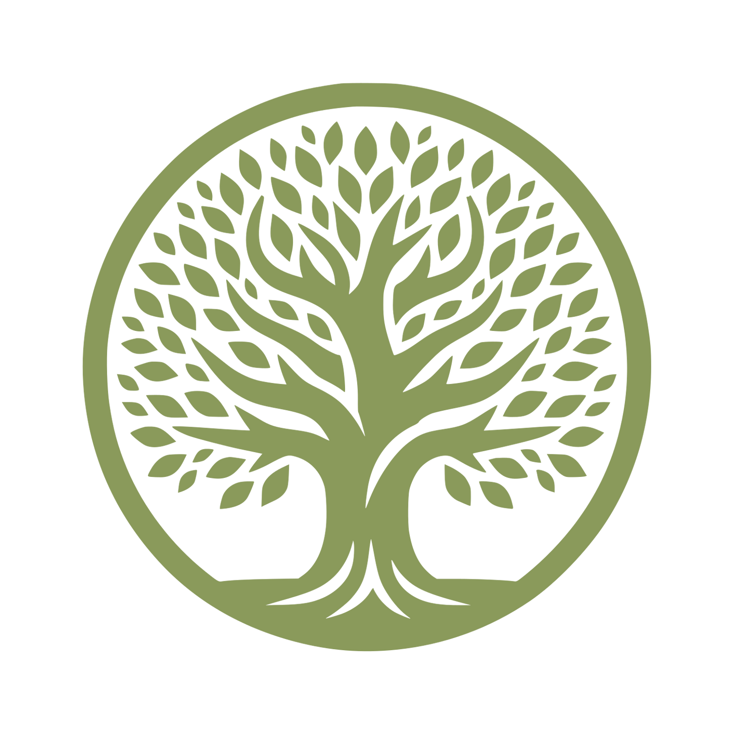 Tree in Circle Logo #8A9A5B