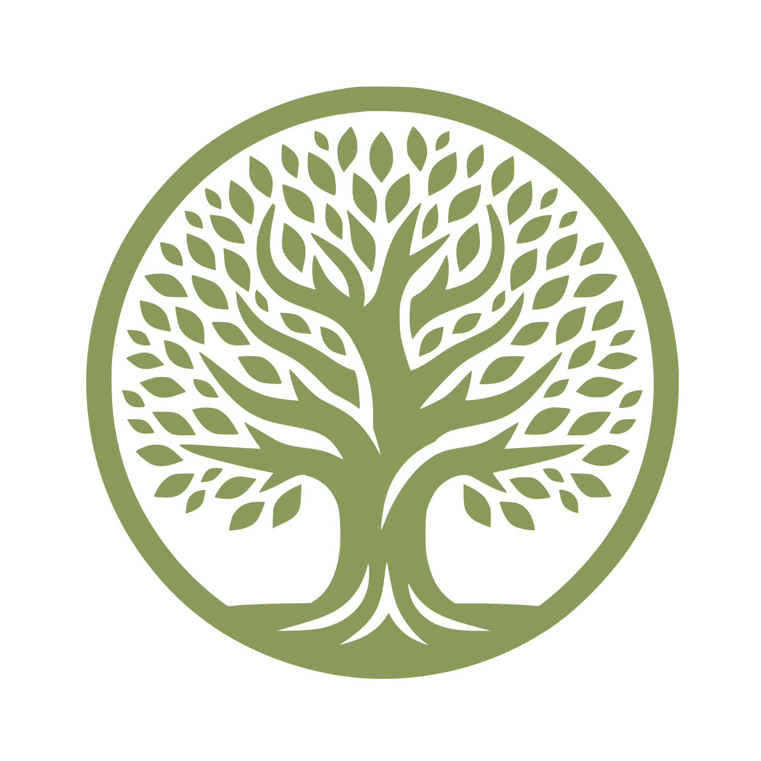 Tree in Circle Logo #8A9A5B