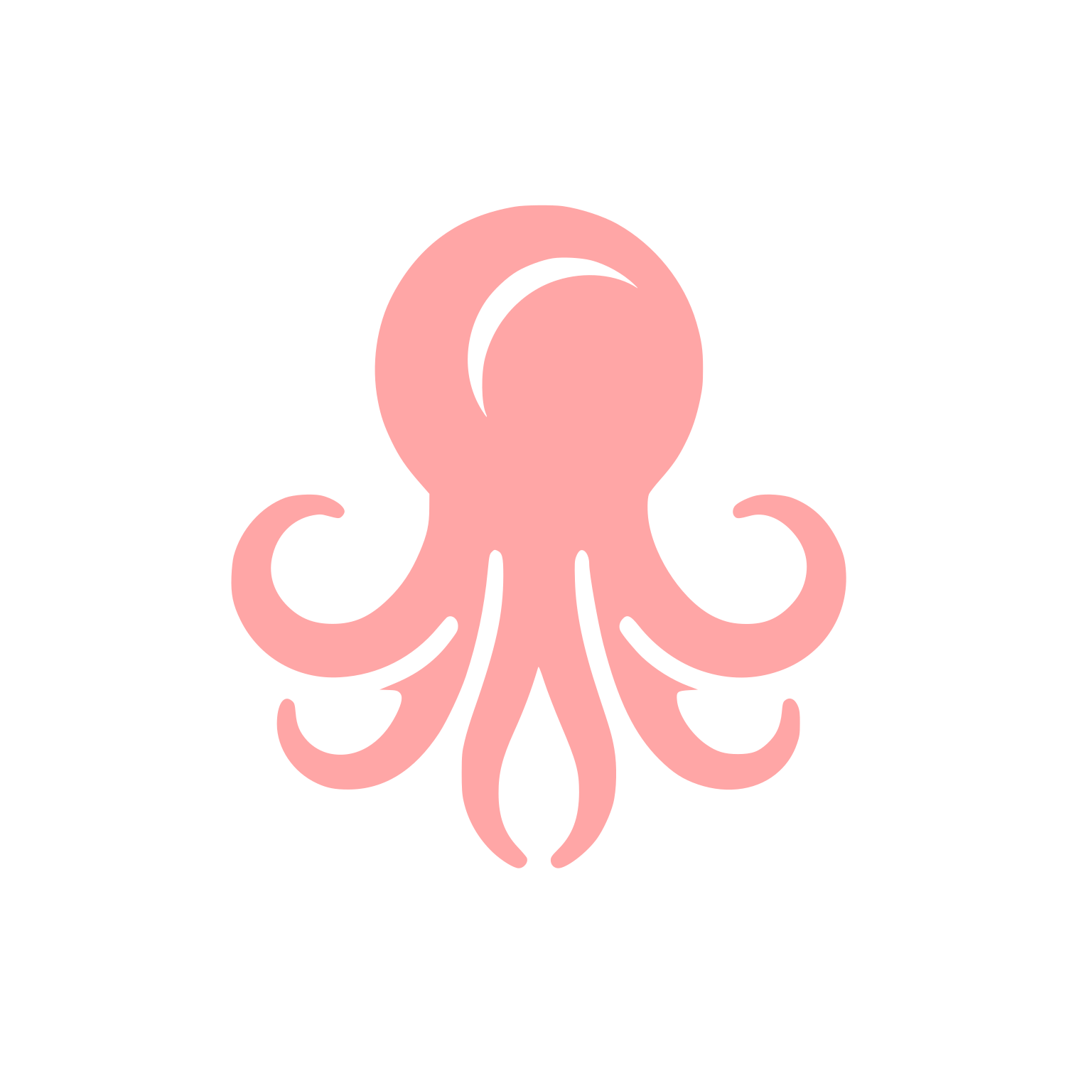 Octopus Logo Design #ffa6a6