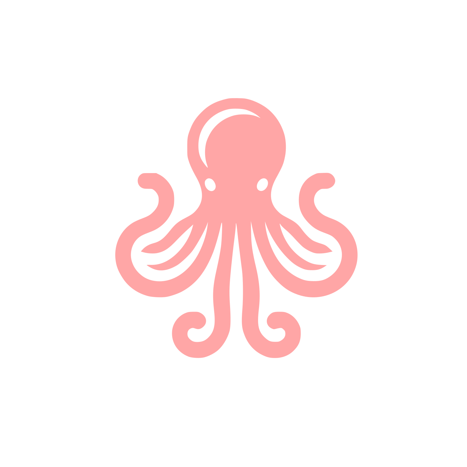 Octopus Logo Design #ffa6a6