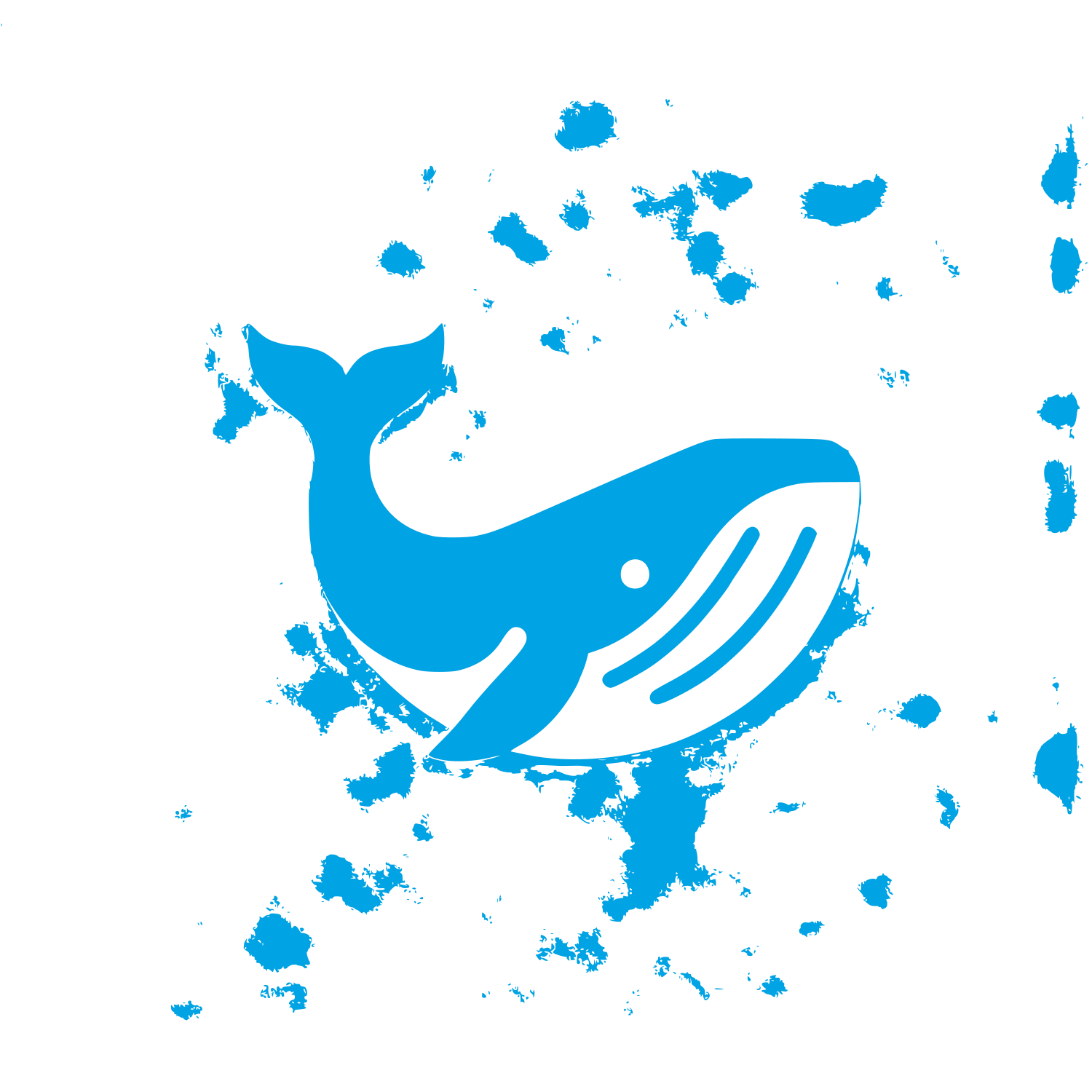 Whale Logo Design #00a3e4
