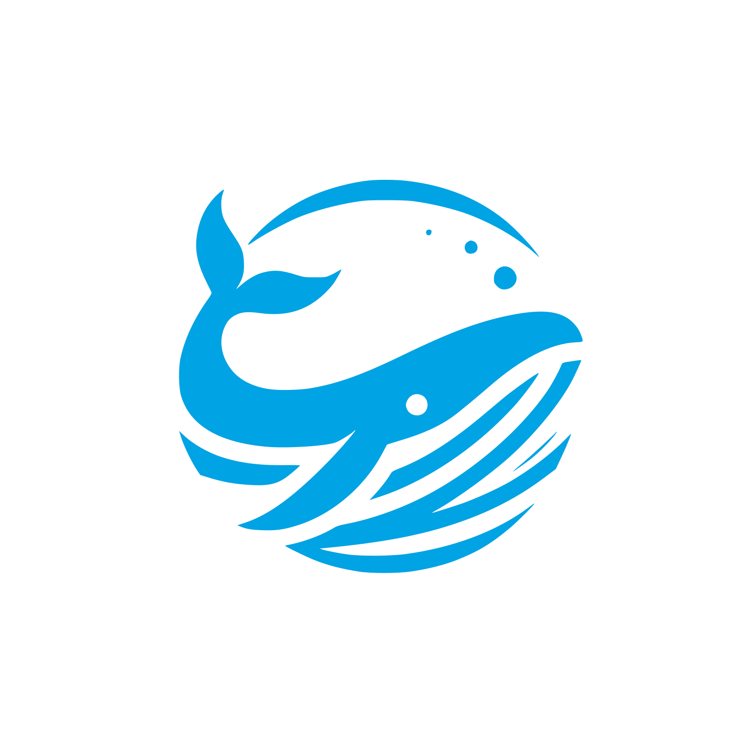 Whale Logo Design #00a3e4