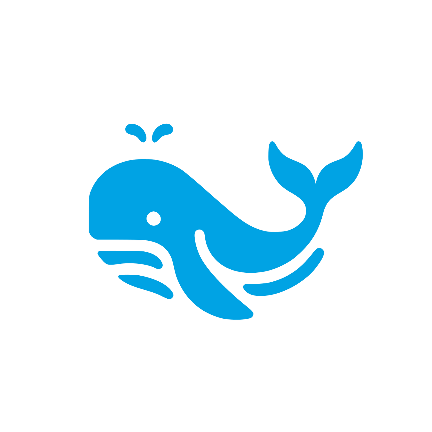 Whale Logo Design #00a3e4