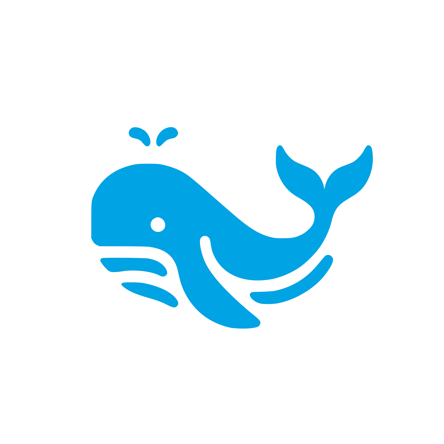 Whale Logo Design #00a3e4