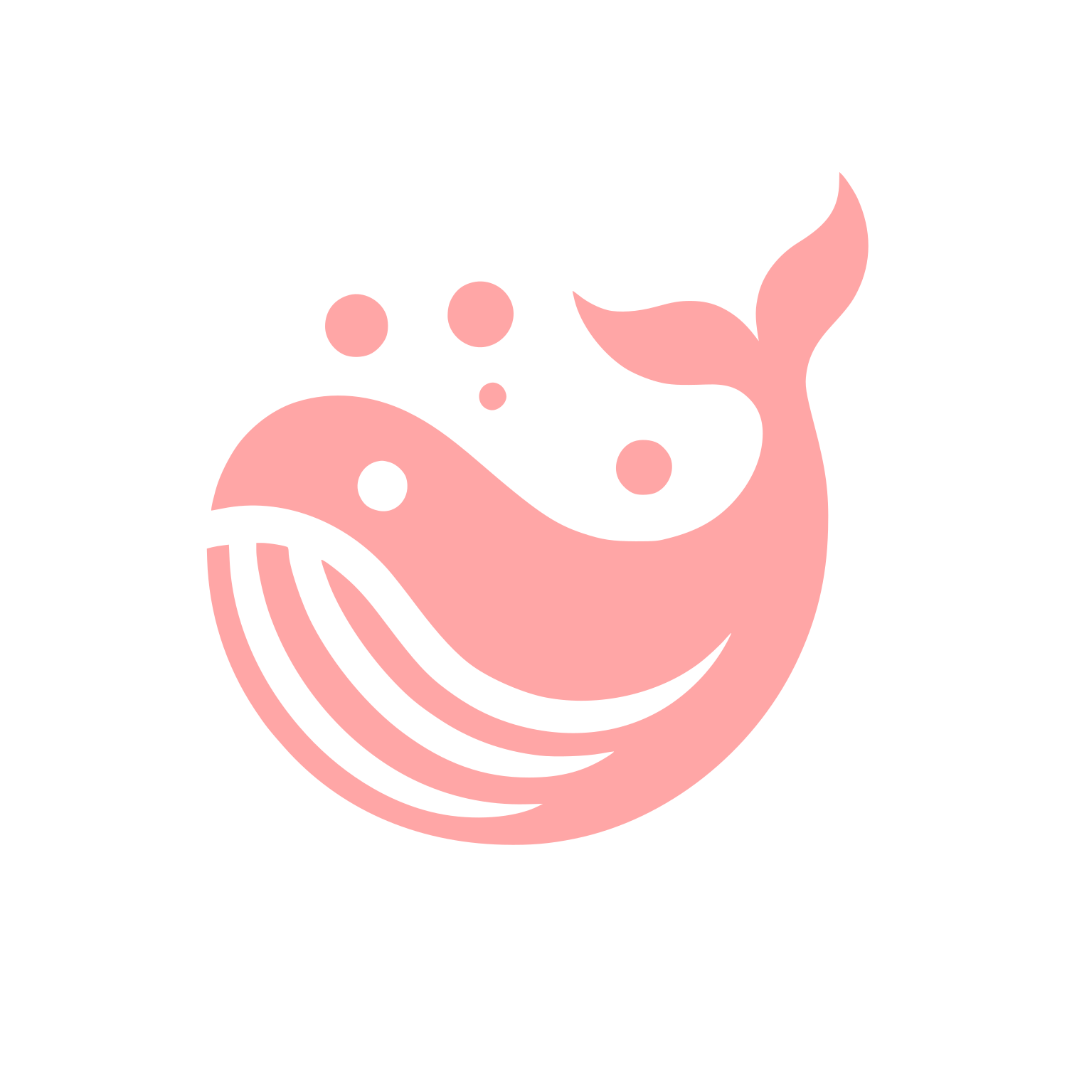 Whale Logo Design #ffa6a6