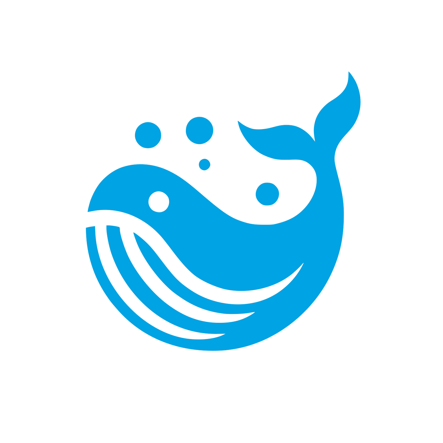 Whale Logo Design #00a3e4