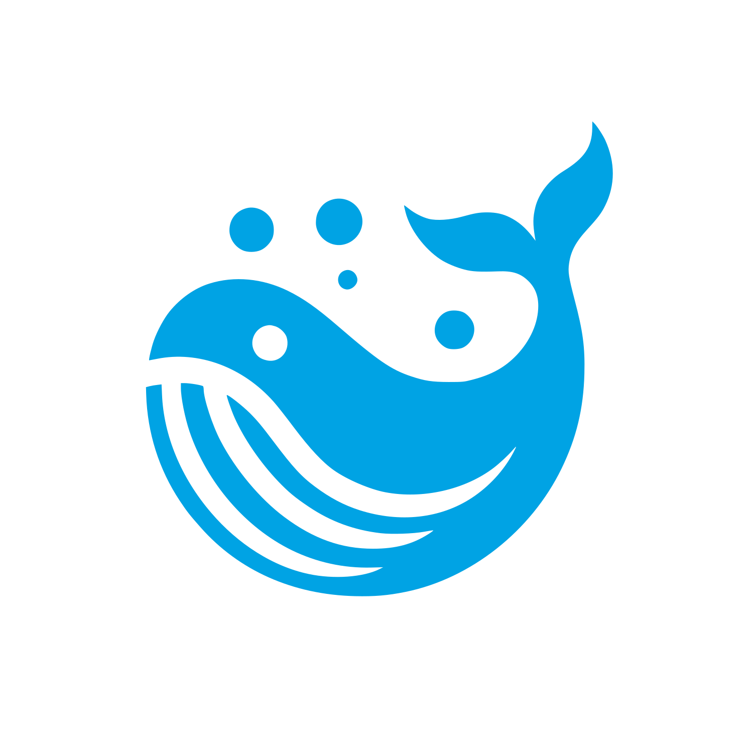 Whale Logo Design #00a3e4