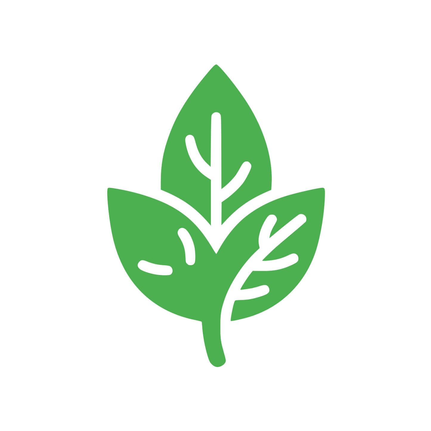 Three Leaves Emblem Logo #4CAF50