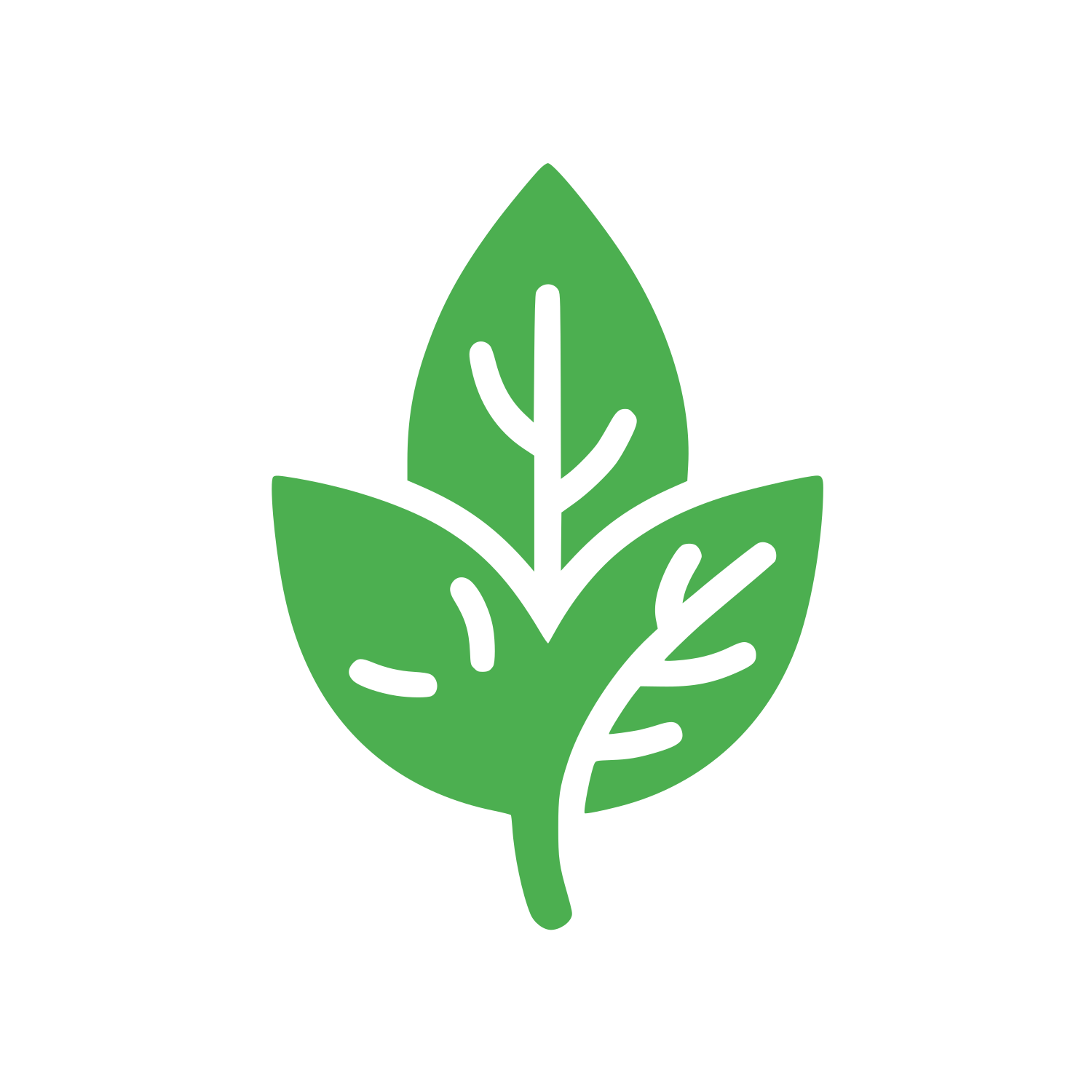 Three Leaves Emblem Logo #4CAF50