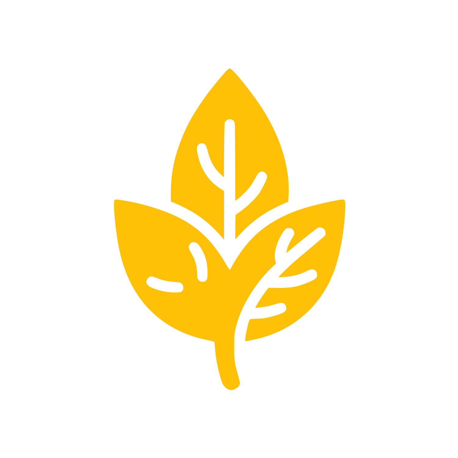 Three Leaves Emblem Logo #FFC107