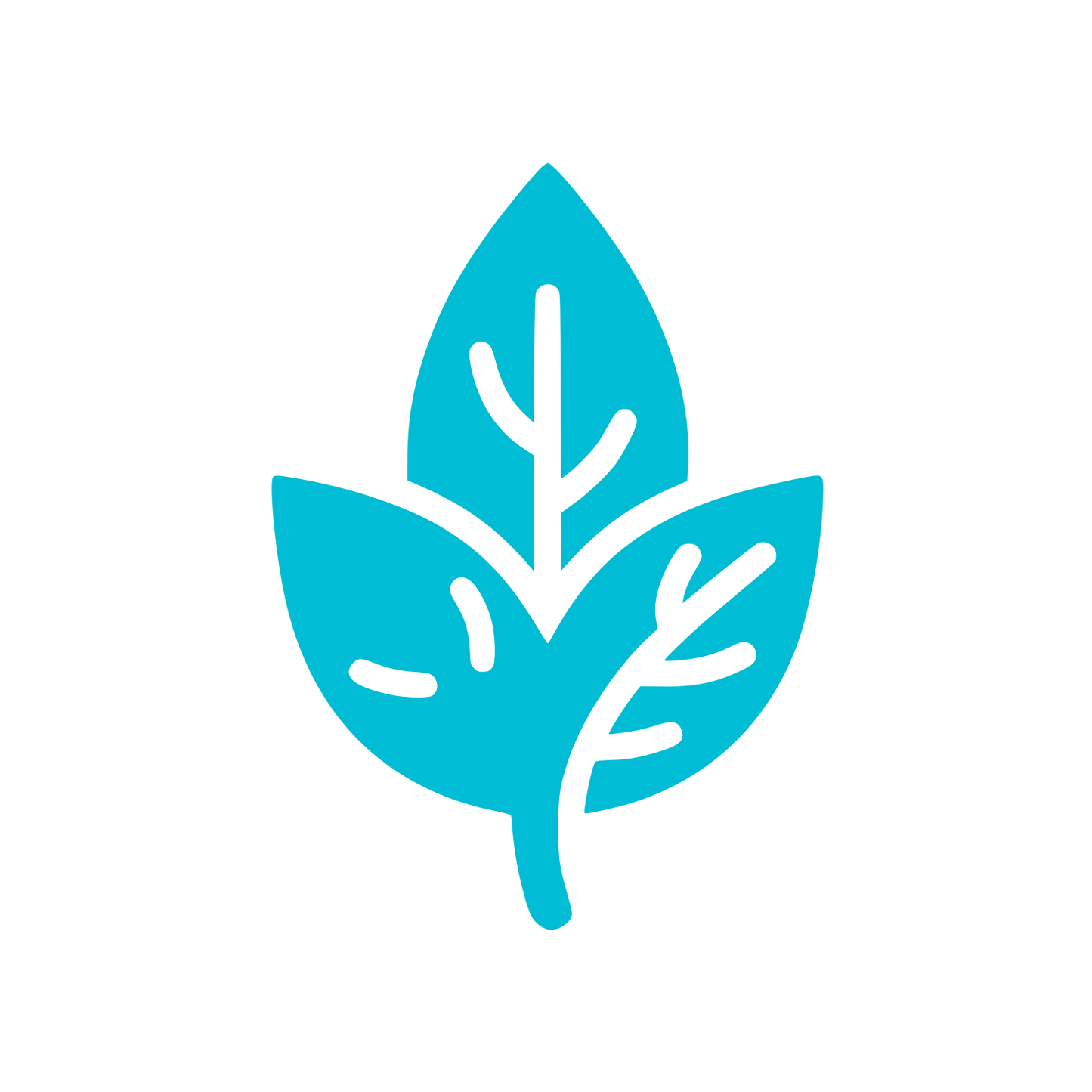 Three Leaves Emblem Logo #00BCD4