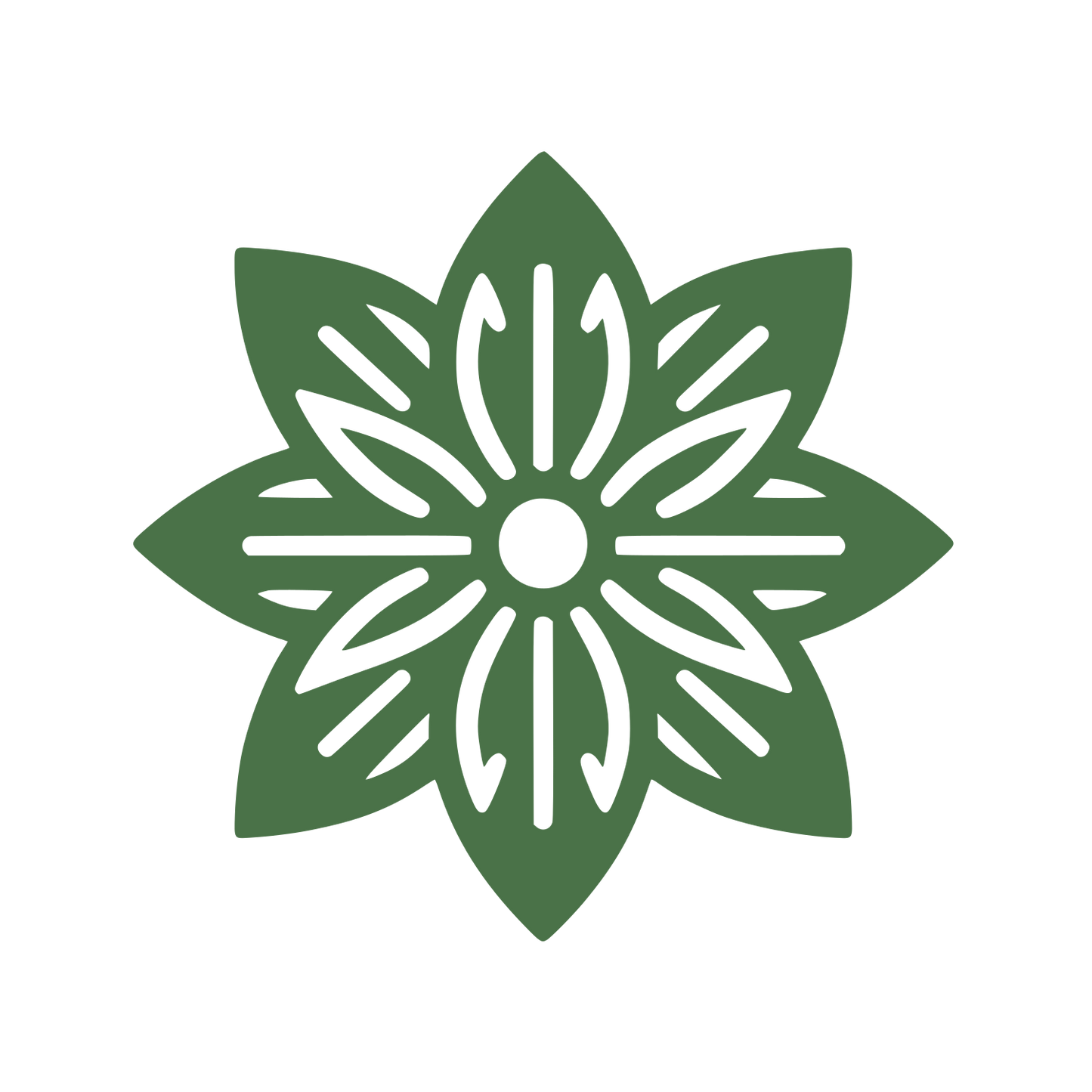 Layered Flower Petal Logo #4A7248