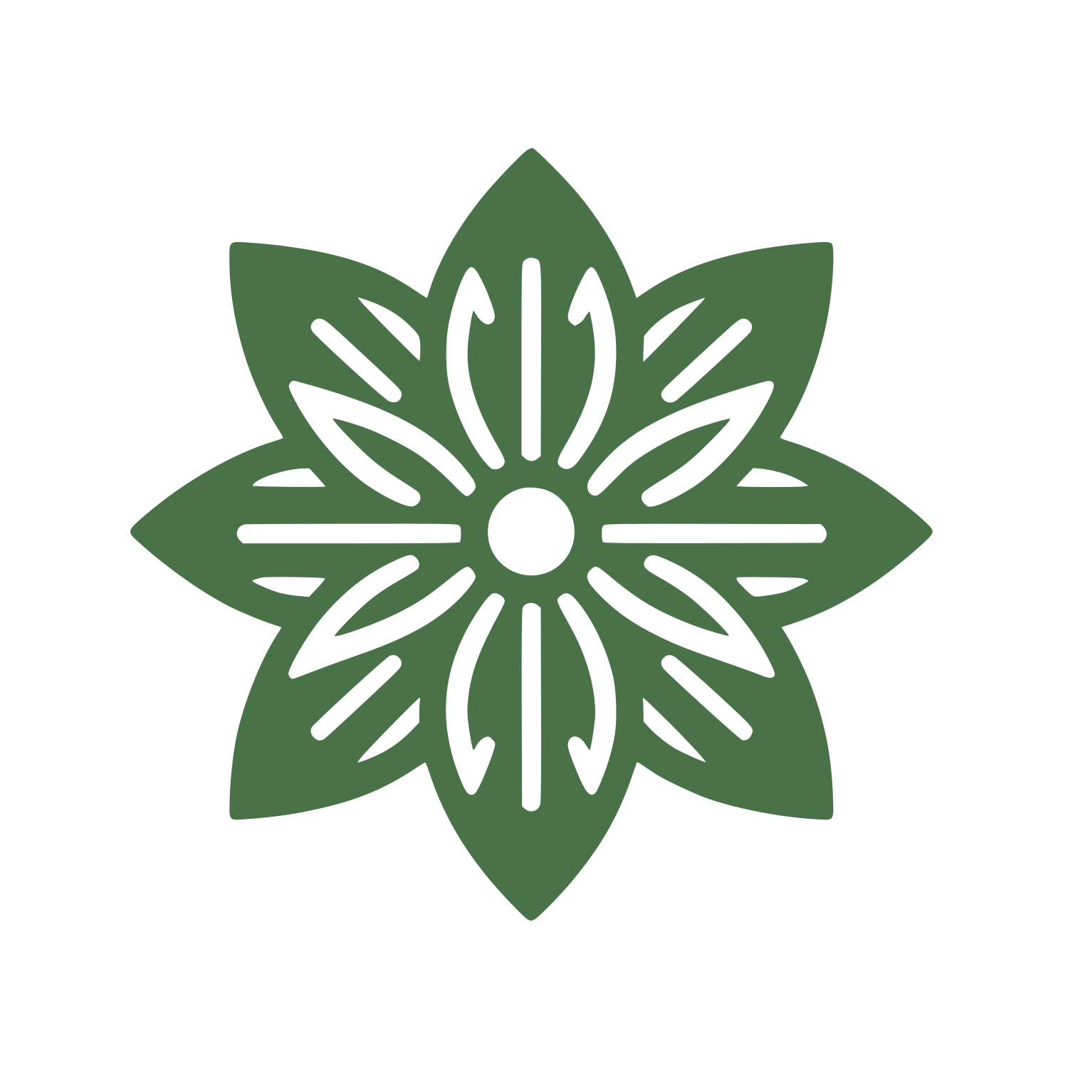 Layered Flower Petal Logo #4A7248