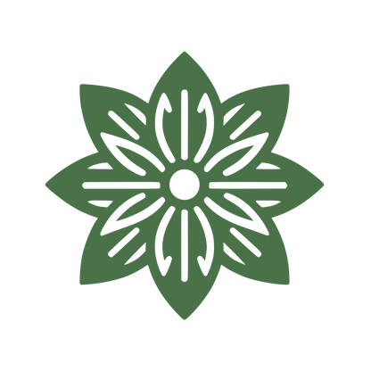 Layered Flower Petal Logo #4A7248