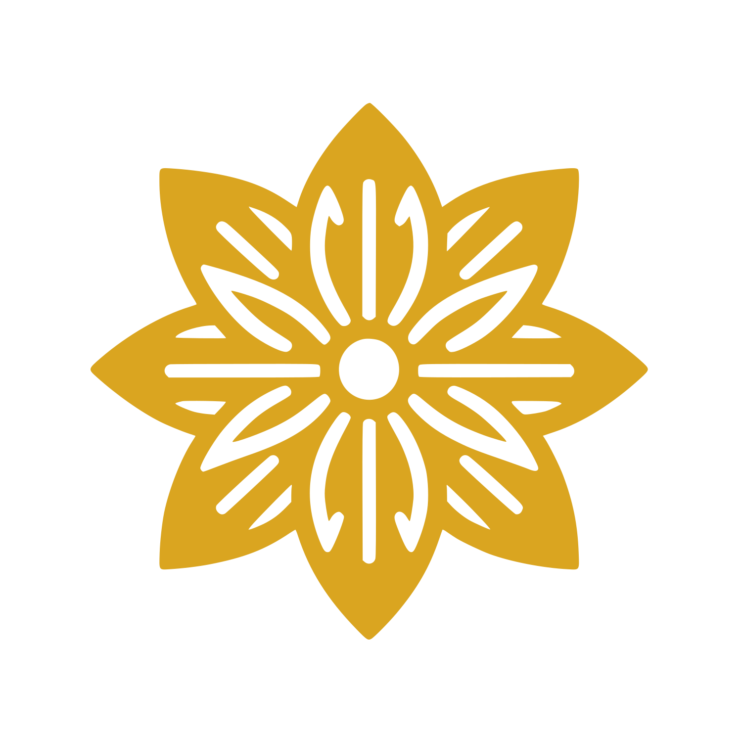 Layered Flower Petal Logo #DAA520