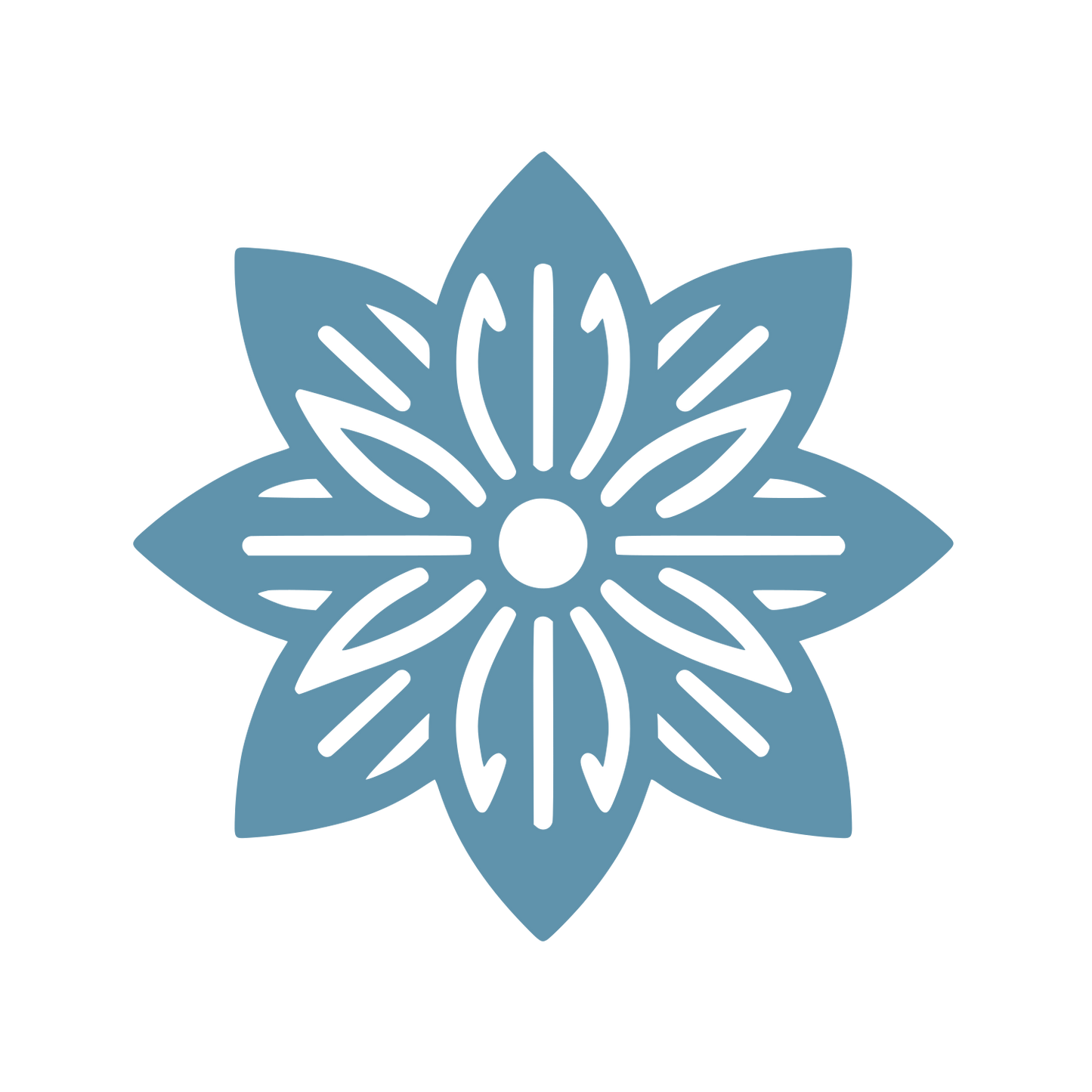 Layered Flower Petal Logo #6093AC