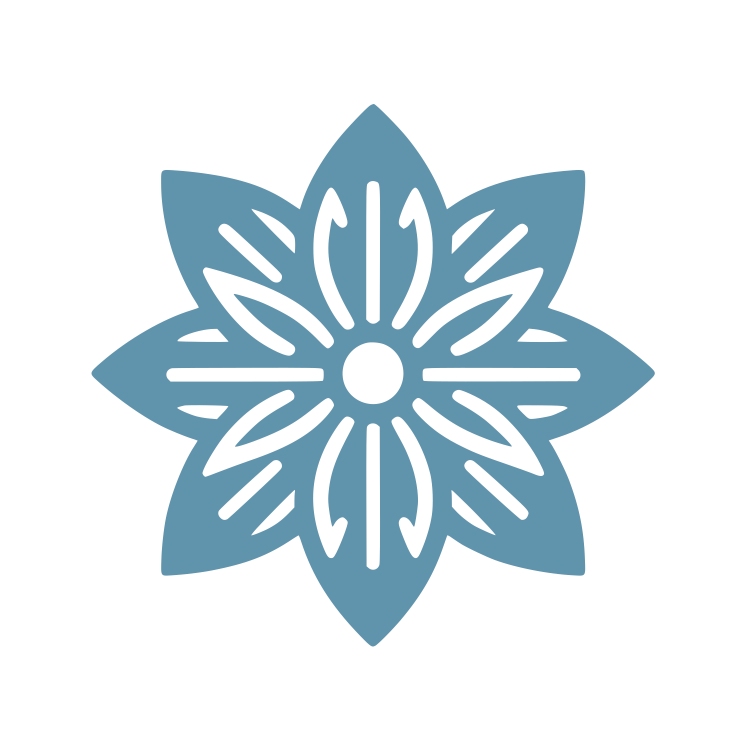 Layered Flower Petal Logo #6093AC