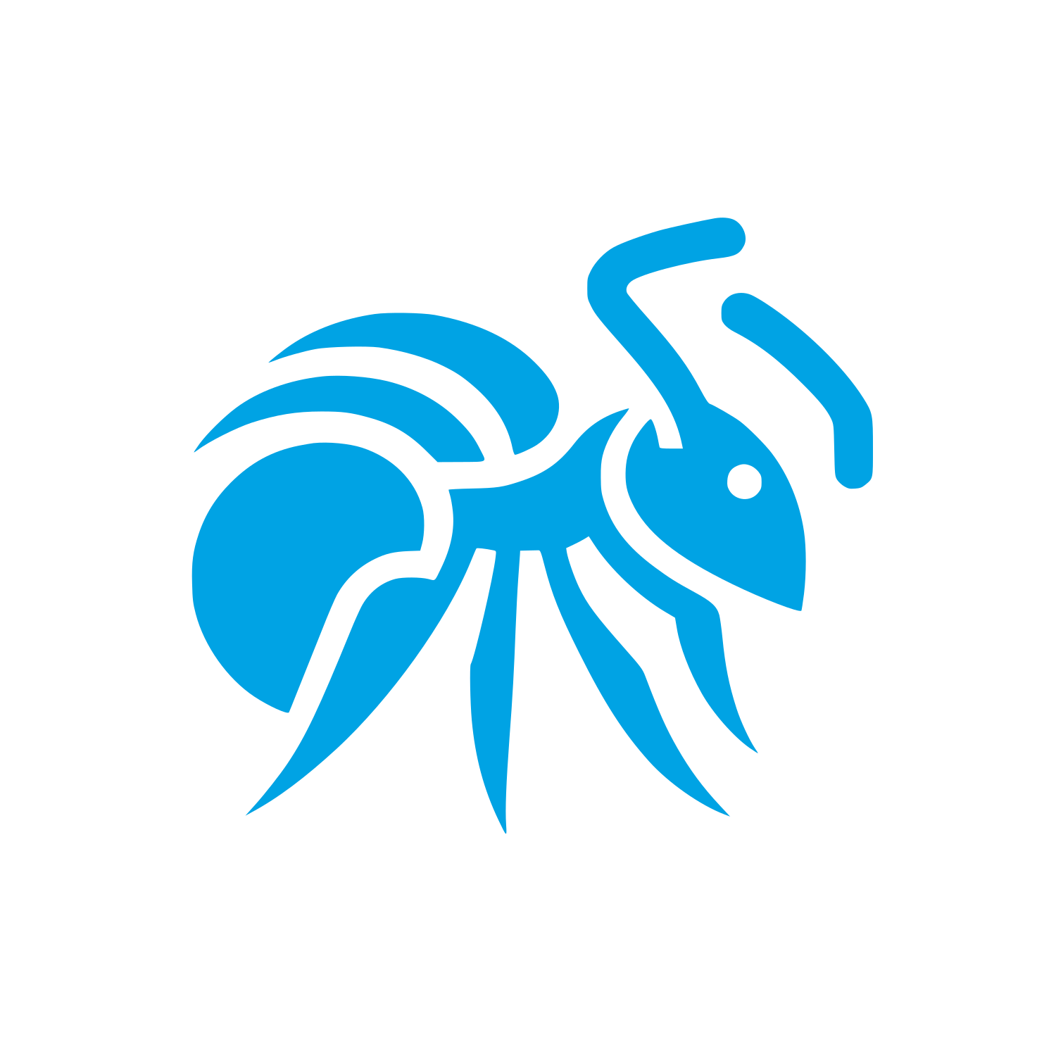 Ant Logo Design #00a3e4