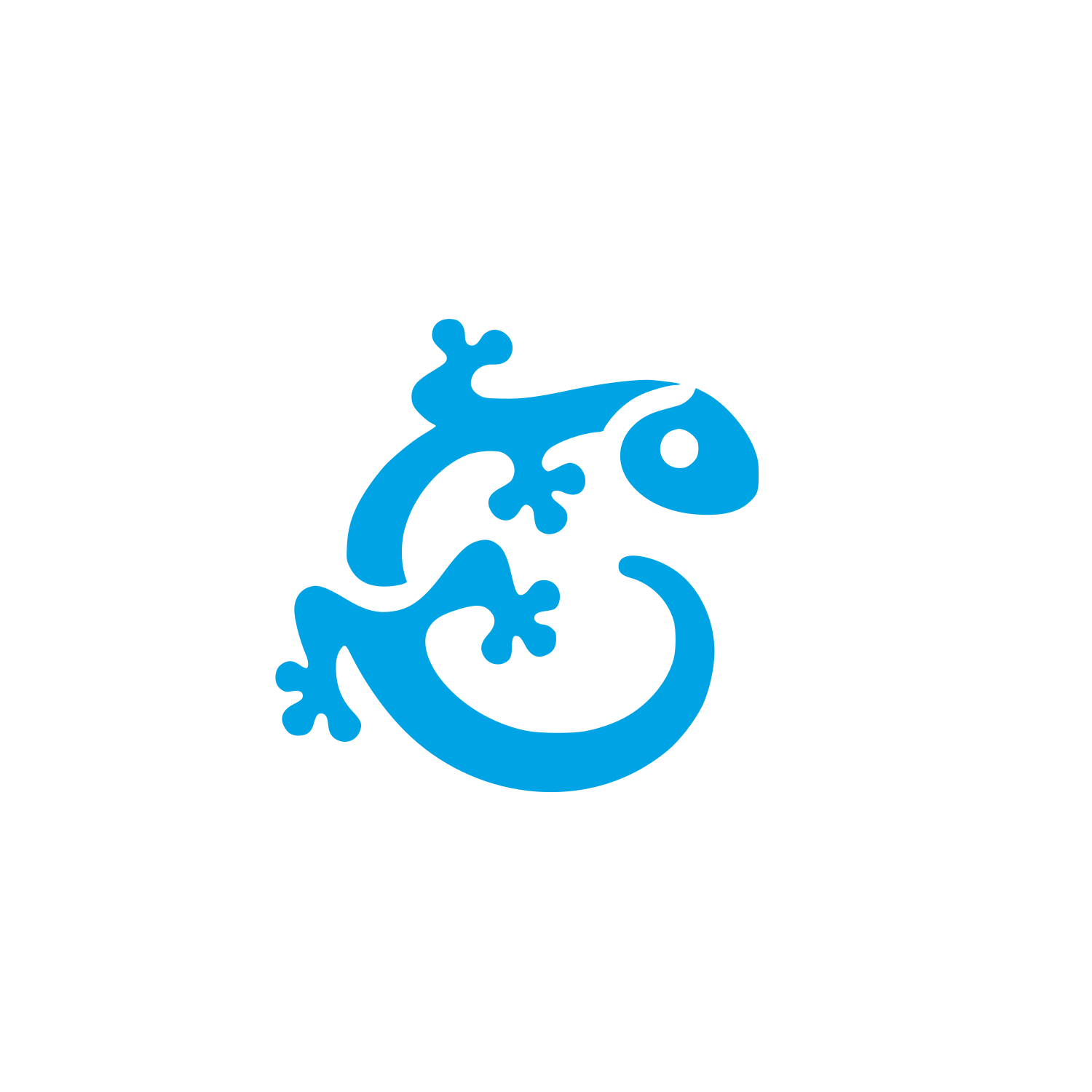 Logo with Geckos Design #00a3e4