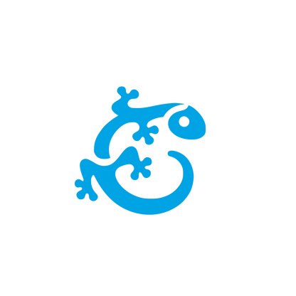 Logo with Geckos Design #00a3e4