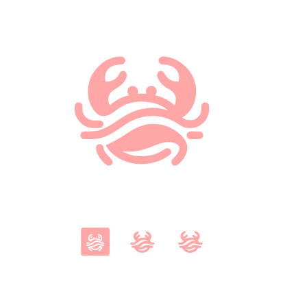 Crab Logo Design #ffa6a6