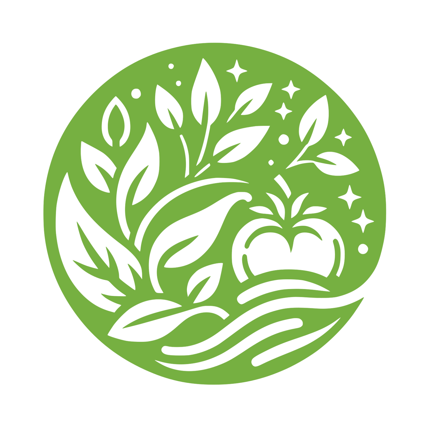 Fruit and Leaves Circle Logo #76B041