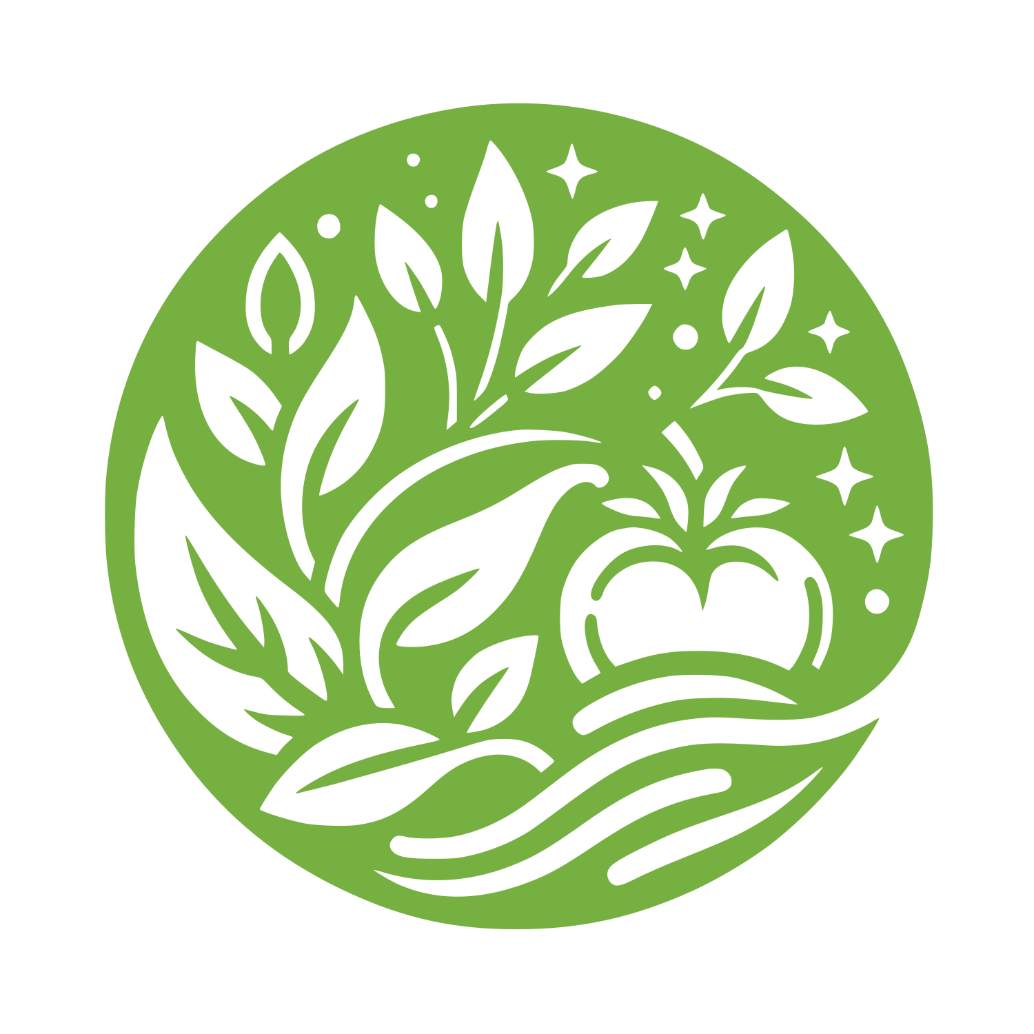 Fruit and Leaves Circle Logo #76B041